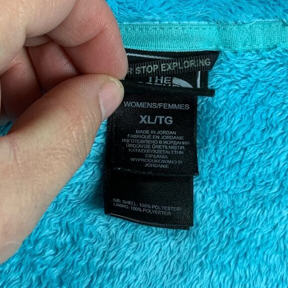 The North Face Womens XL Turquoise Blue Full Zip Fleece Full Zip Jacket - Picture 4 of 13